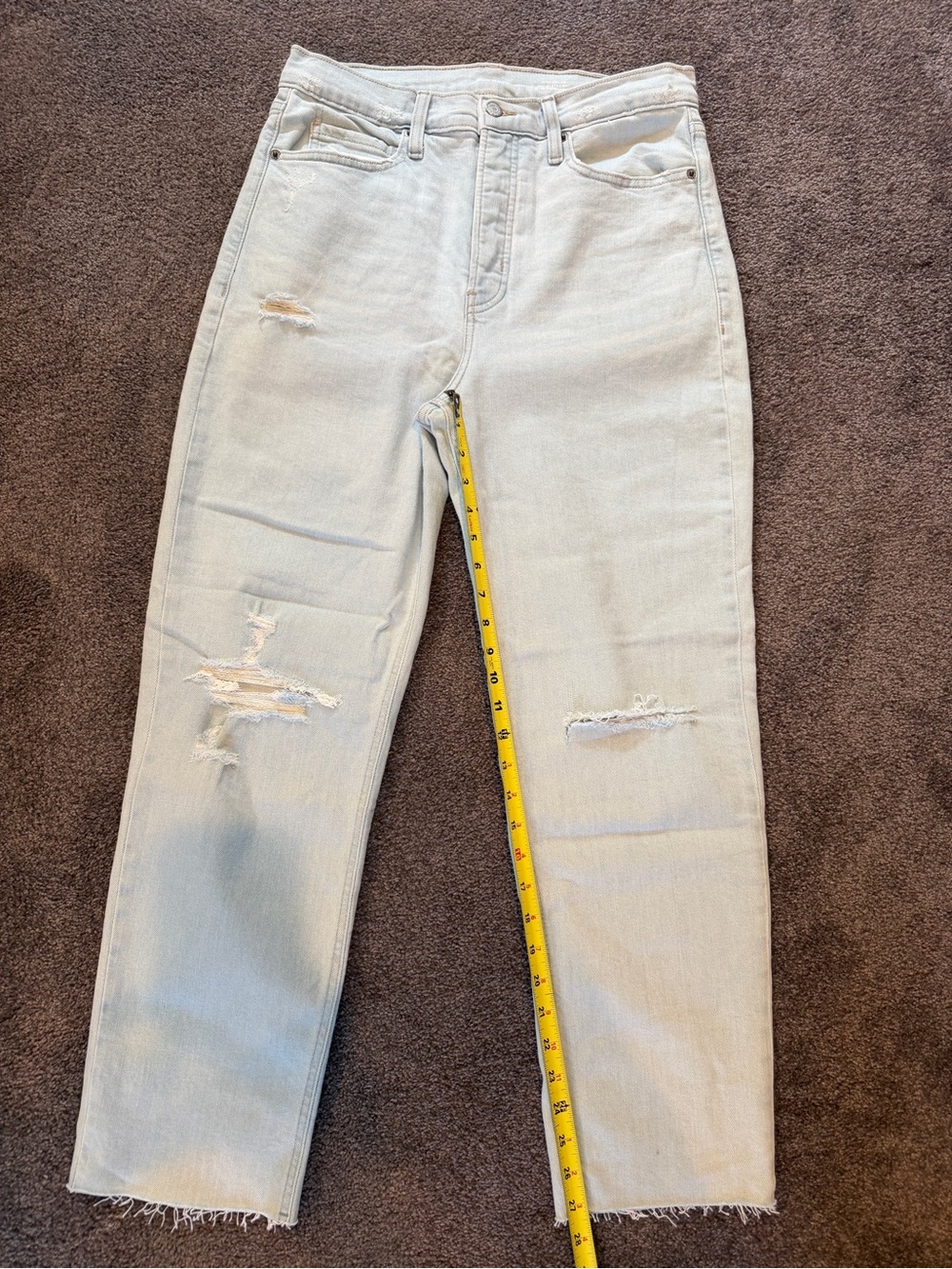 Old Navy Light Wash Distressed Straight-Leg Jeans